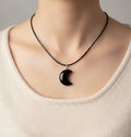 Ketting maantje zwarte obsidiaan