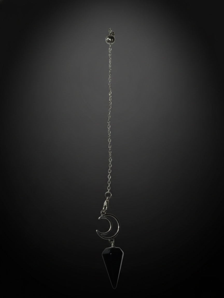 Pendel maantje zwarte obsidiaan